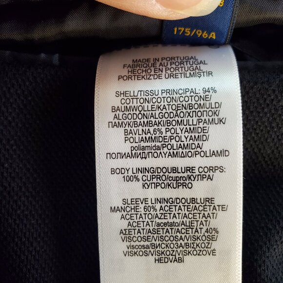 POLO RALPH LAUREN SZ 40R Classic Preppy Cotton Woven Jacket Blazer in Navy Blue - Picture 9 of 12